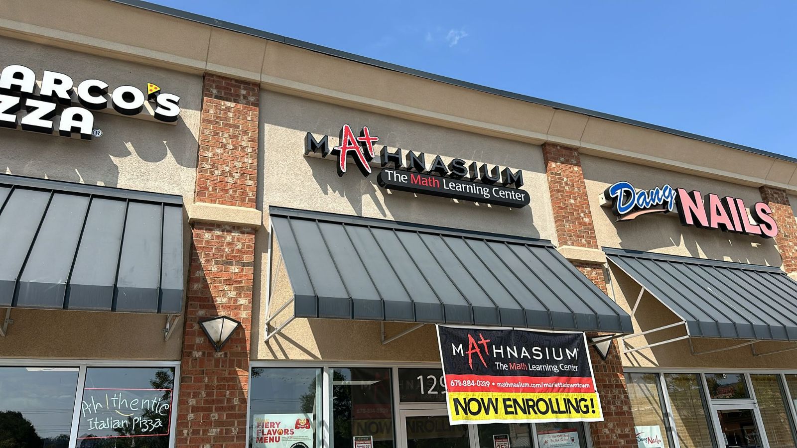 face lit and raceway mounted channel letters on a storefront in Marietta, GA