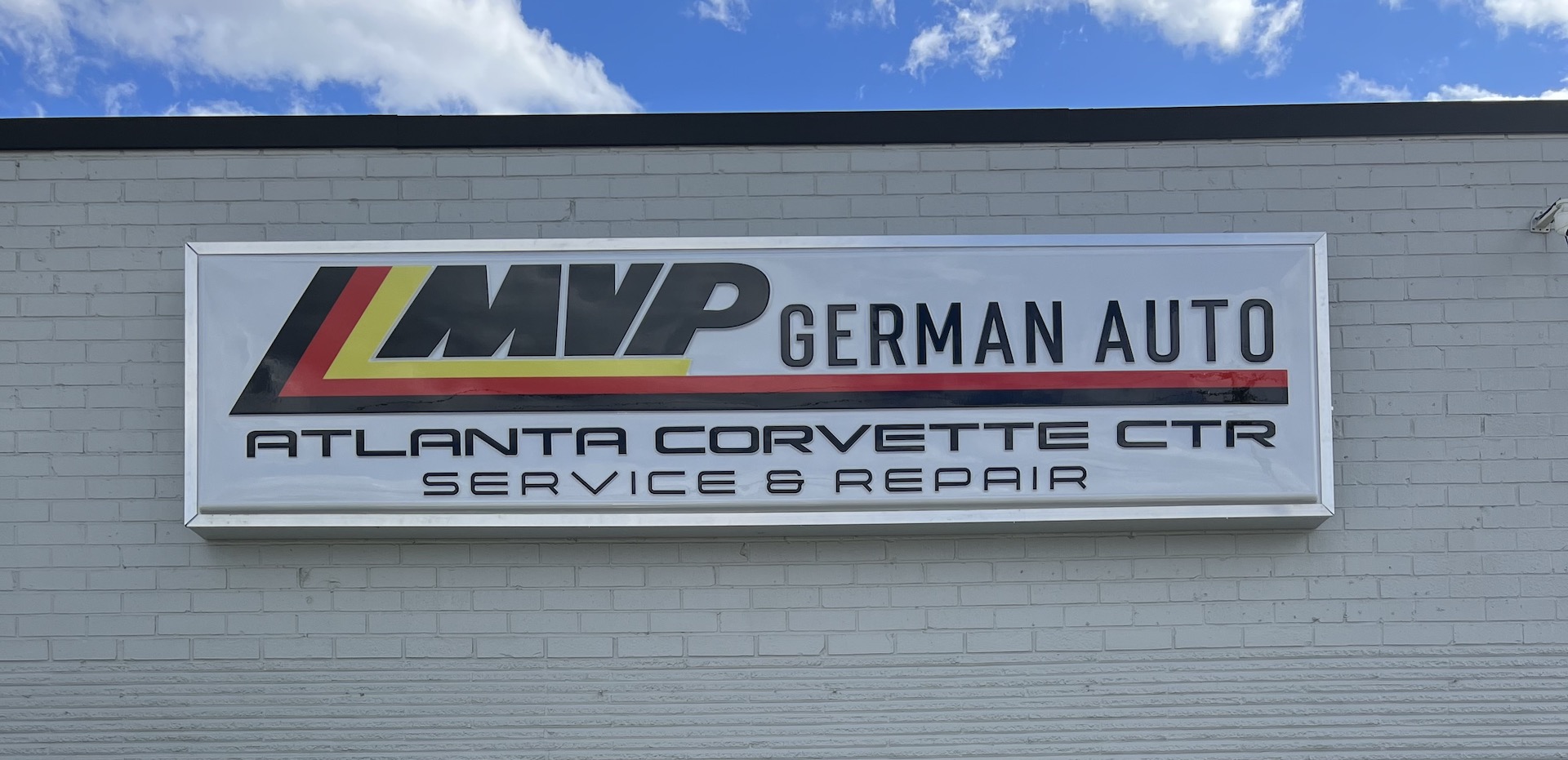 MVP German Auto cabinet sign in Georgia