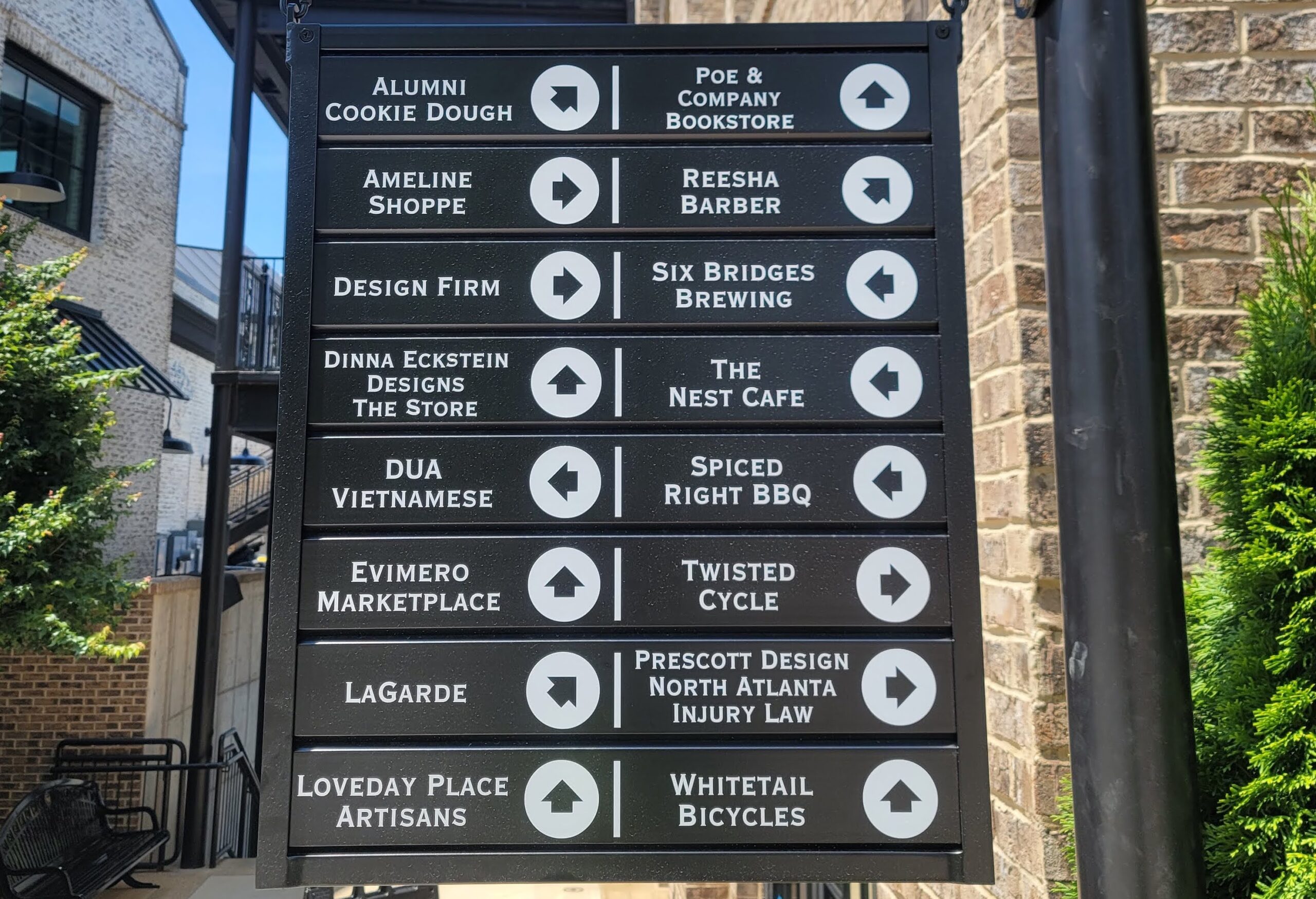 aluminum sign, blade sign, wayfinding sign, Georgia