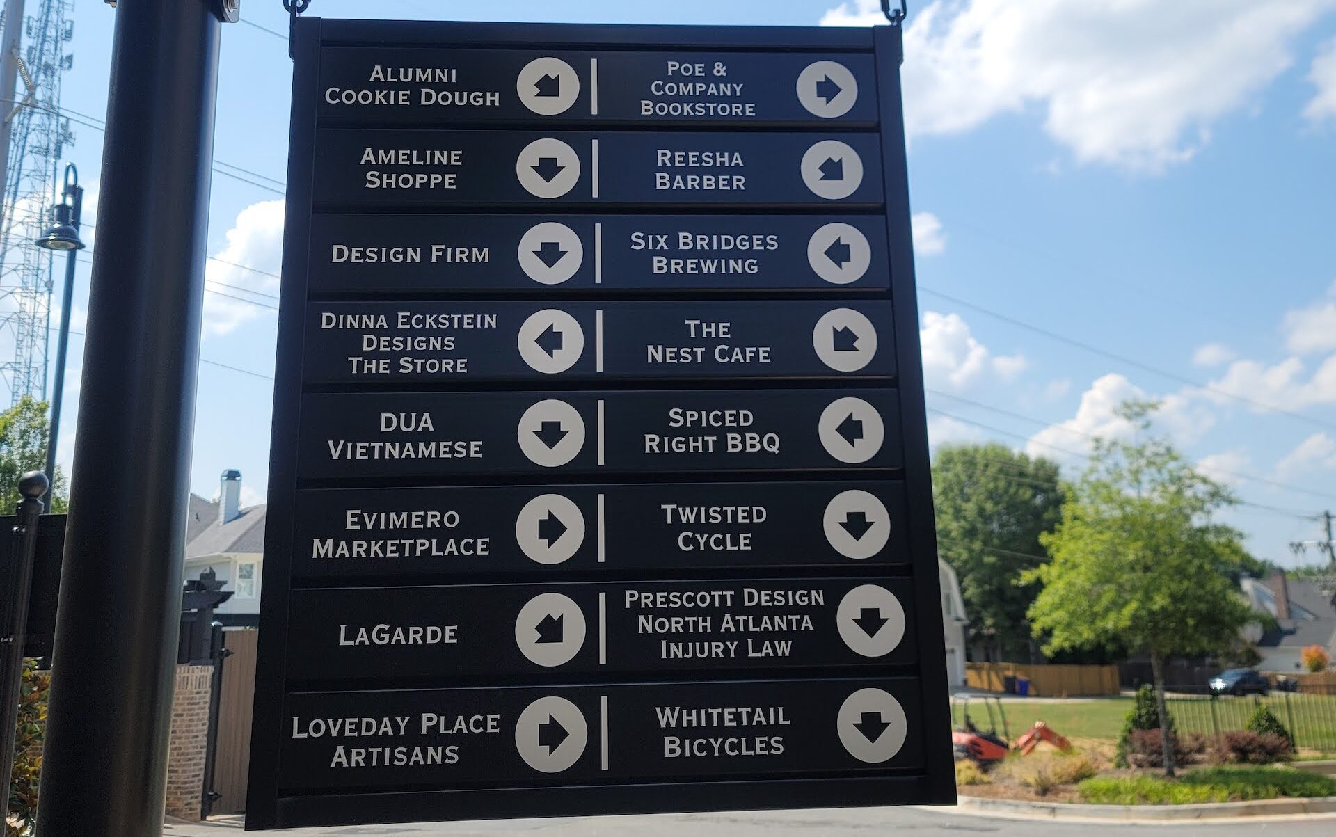 wayfinding plaque sign for shopping center in Atlanta, GA